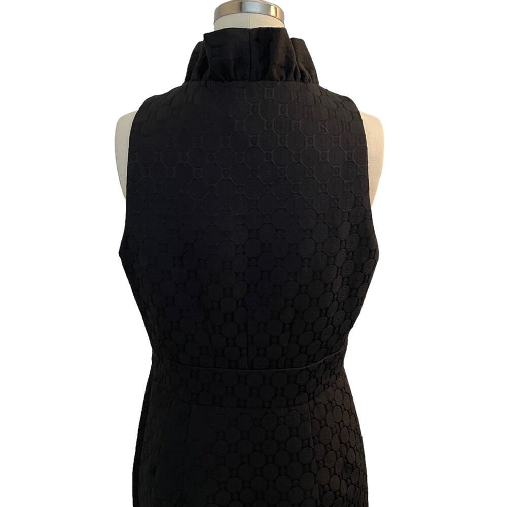 Taylor Black Sleeveless Ruffle Neckline Sheath Dress Women’s Size 6 - Picture 7 of 11